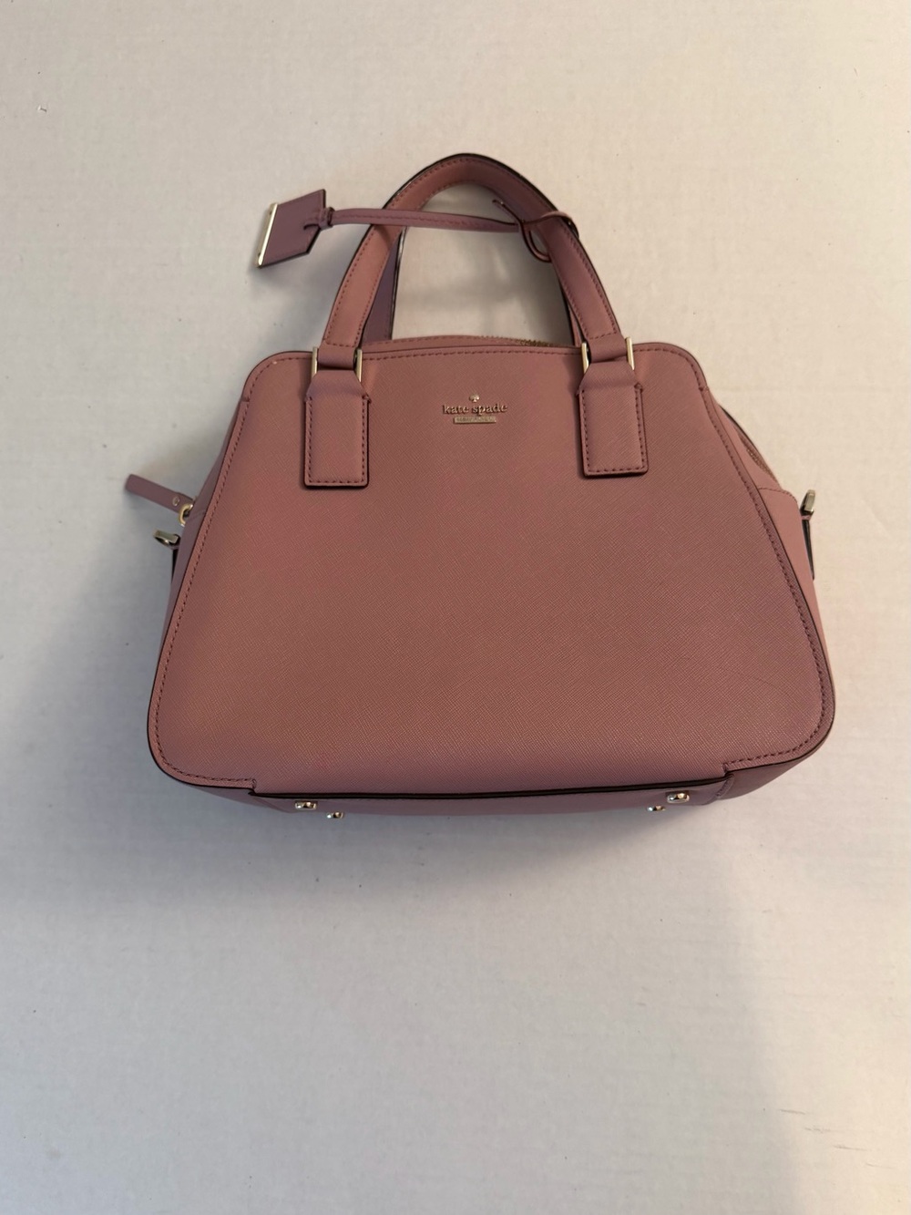 kate spade Rose Pink Structured Satchel with Gold Hardware